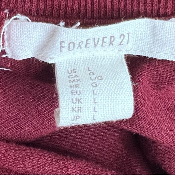 Forever 21 Burgundy Deep Vneck Top Size Large - Picture 6 of 6